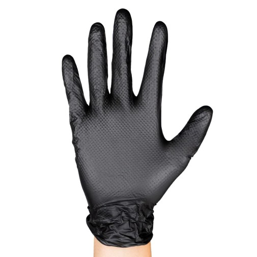Guante desechable nitrilo diamantado negro 100 uds talla l jbm