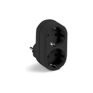 Adaptador frontal 2 tomas negro 16A 250V Famatel