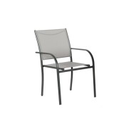 Sillon acero textilene gris claro import