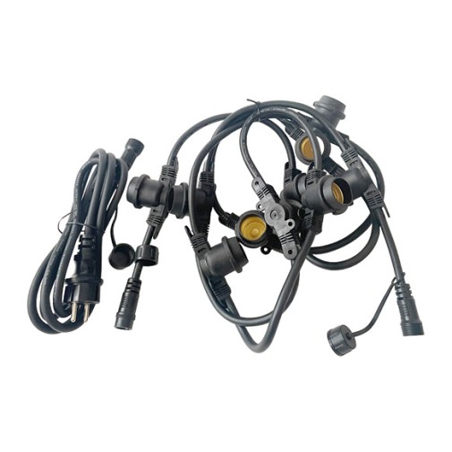Guirnalda 10 x E27 IP44 7.5M extensible negro guirnalda 10X E27 IP44 7.5M extensible negro cristalre