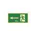 Señal evacuación flecha izquierda PVC 1MM clase a vision 10M normaluz