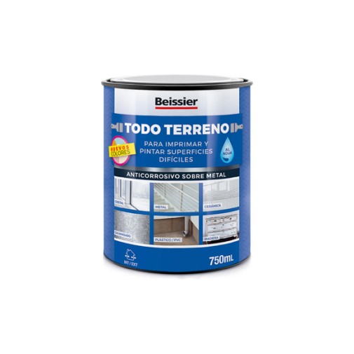 Imprimacion al agua multiusos todo terreno 750 ml gris beissier