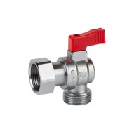 Valvula escuadra caldera termo 3/4" m-h maneta roja genebre