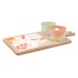 Tabla aperitivo bambu/ceramica con mango 2 bols kaleido 2 bols cristal decorado bidasoa
