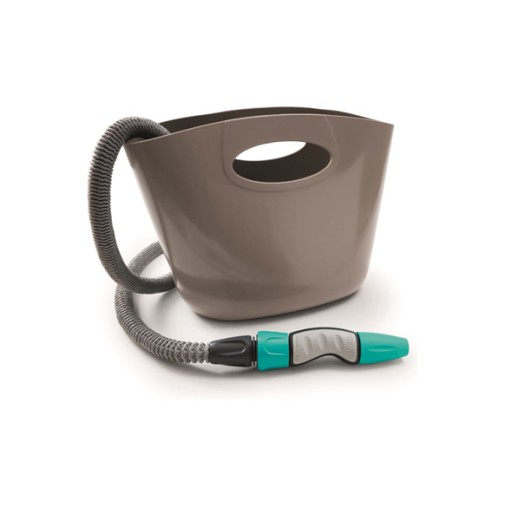 Manguera extensible aquapop gris hasta 15 con accesorios hozelock