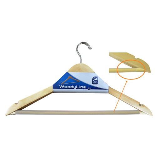 Percha madera con barra antideslizante 3UDS mondex