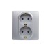 Base enchufe doble 2P+T plata serie niloe Legrand