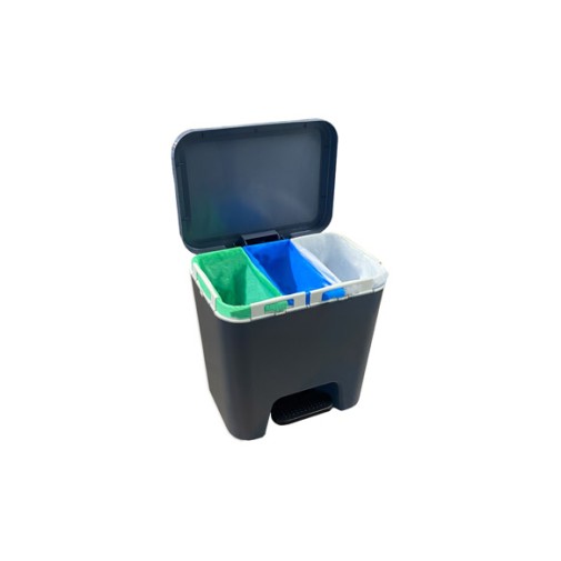Cubo con pedal ecologico con divisiones 45 l antracita denox