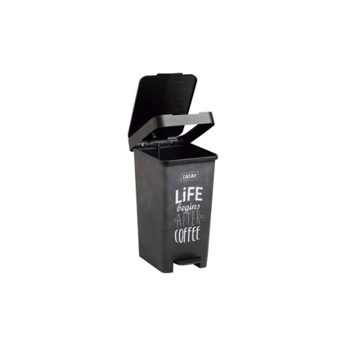 Cubo con pedal smart 25L reciclaje deco PIZARRA-26X36X47CM Tatay