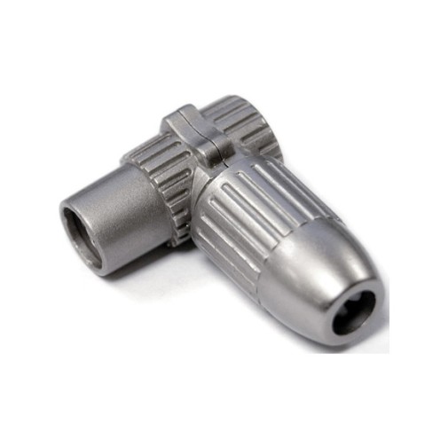 Conector antena coaxial hembra acodado metalico axil