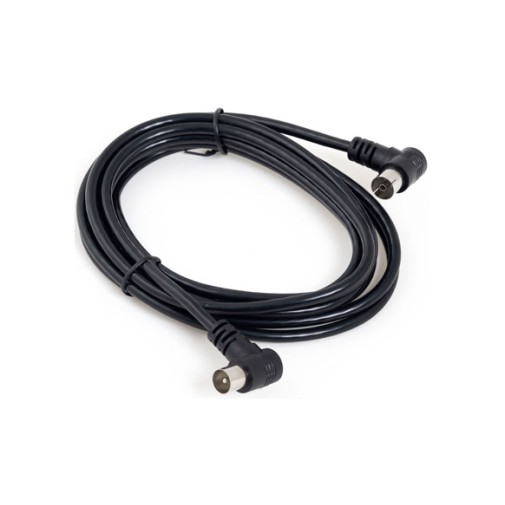 Cable antena conectores acodados 2,5M negro axil