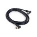 Cable antena conectores acodados 2,5M negro axil