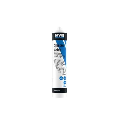 Silicona acida universal con fungicida 280 ml blanco nivel