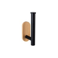 Portarollos acero INOX turbo-lock duo orea bamboo, negro/natural wenko