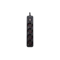 Base multiple con interruptor negro 4 tomas 3MT arteconfort