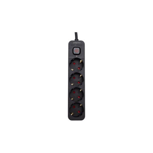Base multiple con interruptor negro 4 tomas 3MT arteconfort