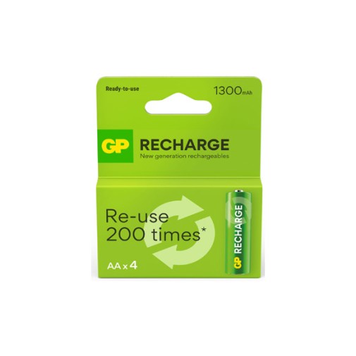 Pila recargable recharge 4 unid LR06 aa 1300 mAh gp