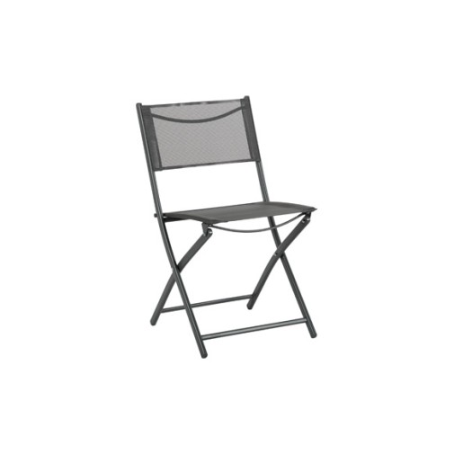 Silla plegable acero textilene gris antracita import