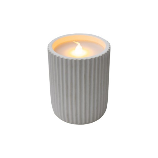 Vela dolo de cera y ceramica 20 lm luz efecto llama pilas (2AAA) 10X8 cm newgarden