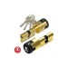 Cilindro C6 con alarma alta seguridad leva larga 35-35 laton 5 llaves XL Lince