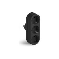 Adaptador frontal 3 tomas negro 16A 250V Famatel
