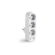 Adaptador frontal 3 tomas C0N interruptor blanco 16A 250V Famatel