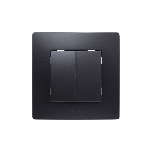 Conmutador doble negro serie niloe Legrand