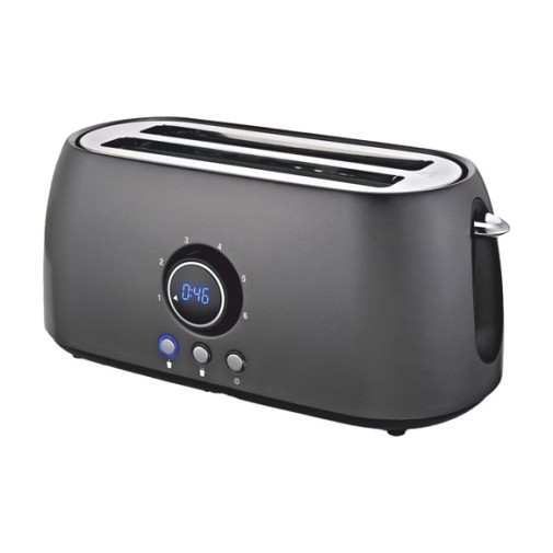 Tostador dos ranuras largas digital negro 1400W haeger