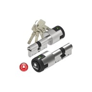 Cilindro C6 con alarma alta seguridad leva larga 40-30 niquel 5 llaves XL Lince