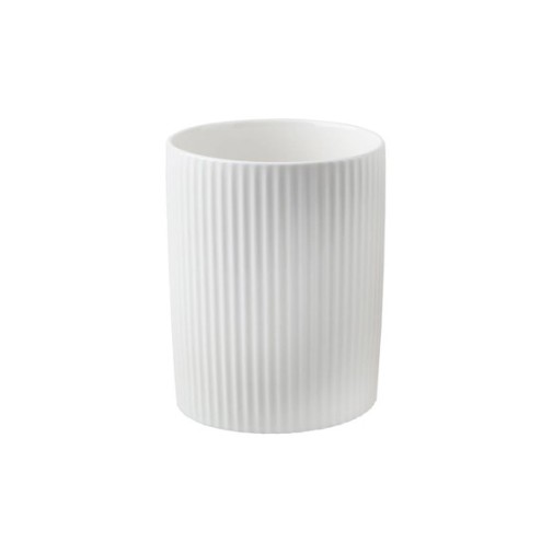 Bote porcelana grabada utensilios cocina blanco rayas d'casa
