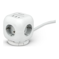 Ladron kubo 3 tomas + 2 usba + usb-c PD20W? blanco garza
