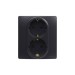 Base enchufe doble 2P+T negro serie niloe Legrand
