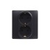 Base enchufe doble 2P+T negro serie niloe Legrand