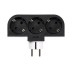 Adaptador giratorio 3 tomas negro 16A 250V Simon