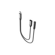 Cable splitter carga y tranfiere tipo c negro muvit
