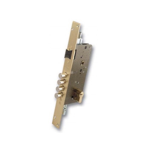 Cerradura seguridad embutir 703B/50 DS15/60 424P laton ezcurra