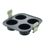 Molde muffins silicona 4 cavidades gris 20X20X6,4CM lekue