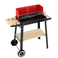 Barbacoa carbon rectangular con ruedas 83X43X86CM Natuur