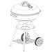 Barbacoa carbon redonda con ruedas 53,5X46X75CM Natuur