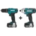 Atornillador impacto+taladro a bateria 180Nm + 30Nm 2 baterias 2.0Ah maletin wesco