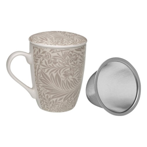 Taza infusion gris con tapa 0,35L 8,5X8,5X10,2CM versa