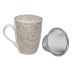 Taza infusion gris con tapa 0,35L 8,5X8,5X10,2CM versa