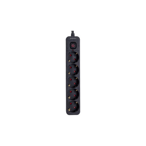 Base multiple con interruptor negro 5 tomas 1.5MT arteconfort