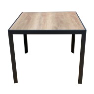 Mesa aluminio tablero dpc cuadrada 90X90 cm import