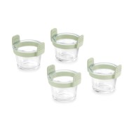 Mini vasos de vidrio transparente 10,9X9,5X9,6CM 4UN lekue