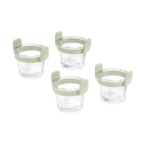 Mini vasos de vidrio transparente 10,9X9,5X9,6CM 4UN lekue