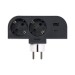 Adaptador giratorio 2 tomas usba+usbc negro 30W Simon