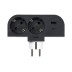 Adaptador giratorio 2 tomas usba+usbc negro 30W Simon
