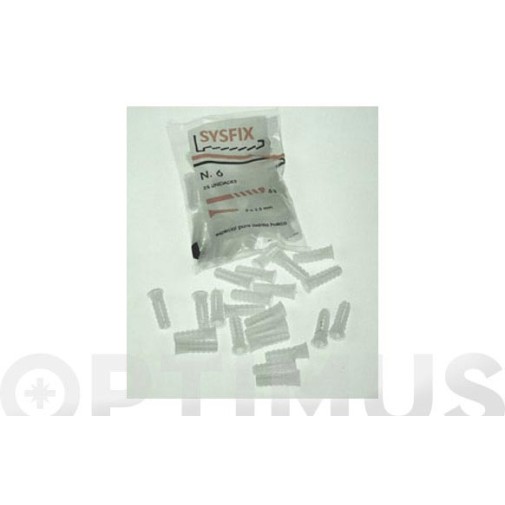 Taco estriado blanco 14 x 55MM 25UDS sysfix