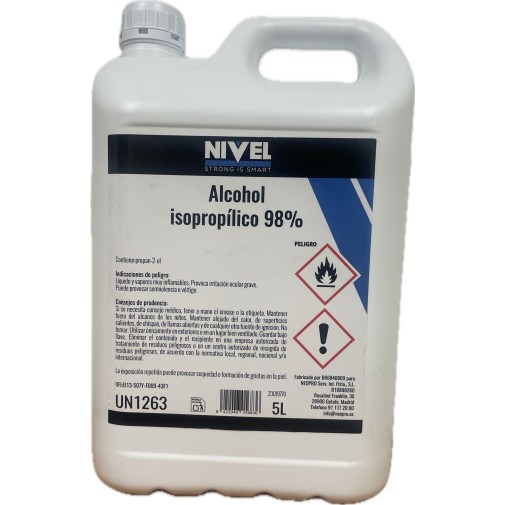 Alcohol isopropilico 98% 5 l nivel